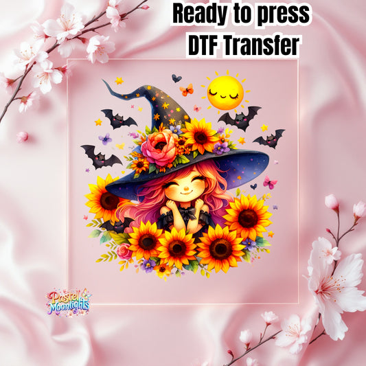 Cute Witch Design 46 DTF Print Ready to Press