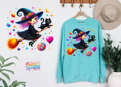Cute Witch Design 47 DTF Print Ready to Press