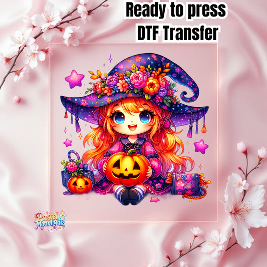 Cute Witch Design 48 DTF Print Ready to Press