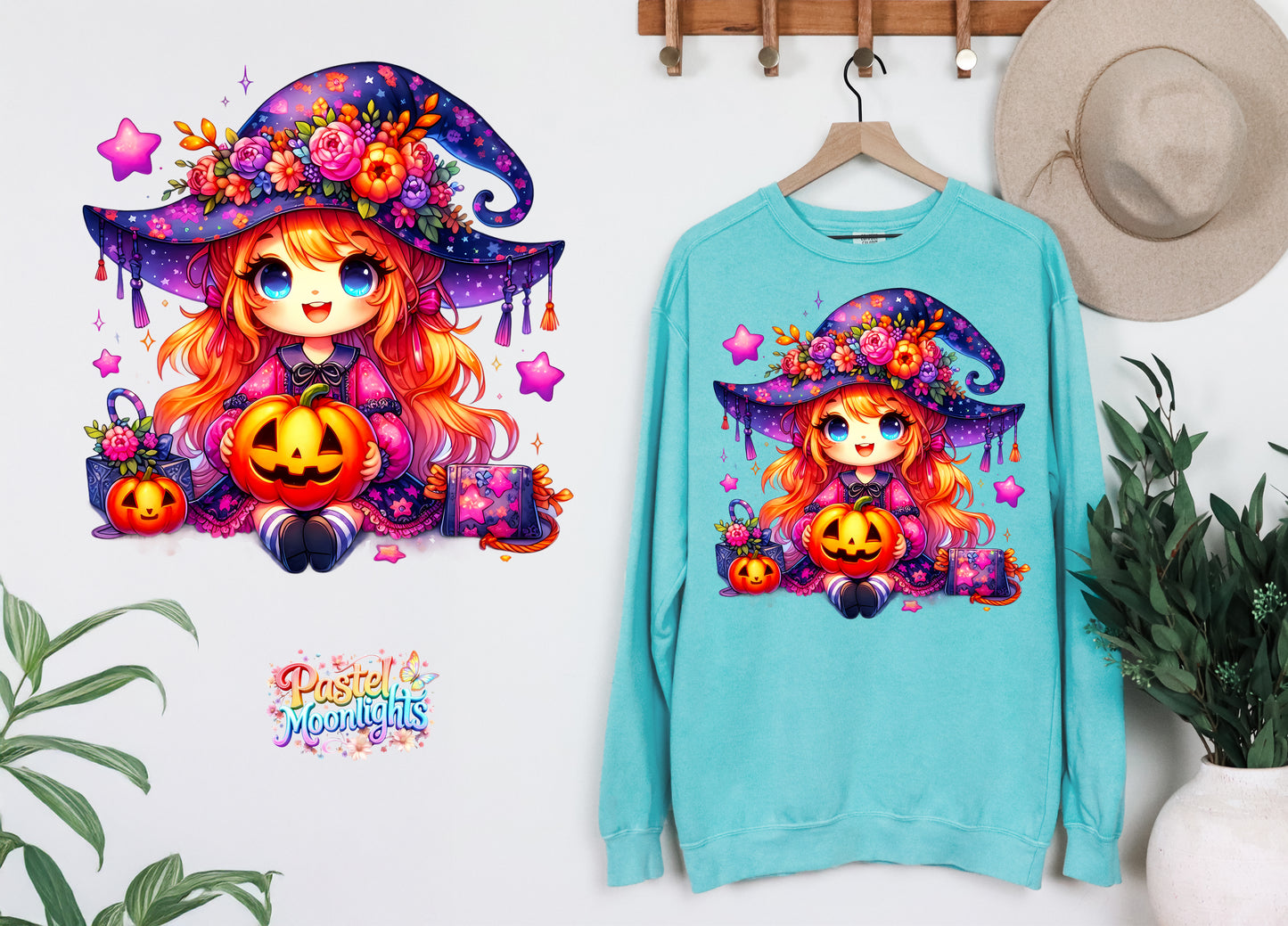 Cute Witch Design 48 DTF Print Ready to Press