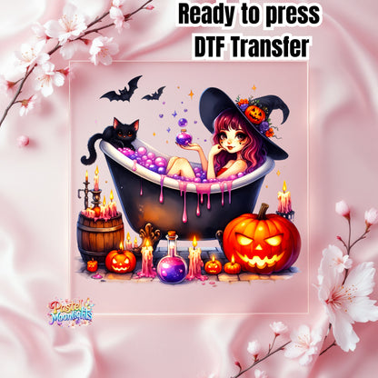 Cute Witch Design 49 DTF Print Ready to Press