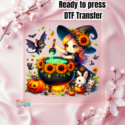 Cute Witch Design 9 DTF Print Ready to Press