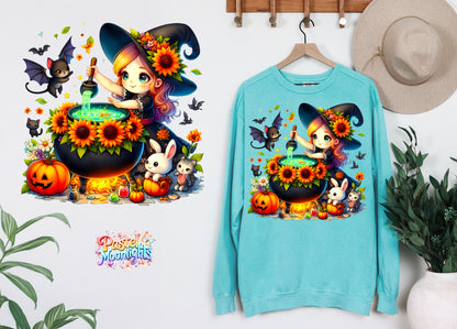 Cute Witch Design 9 DTF Print Ready to Press