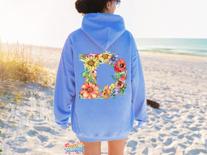 Flower Letter Design D DTF Print Ready to Press