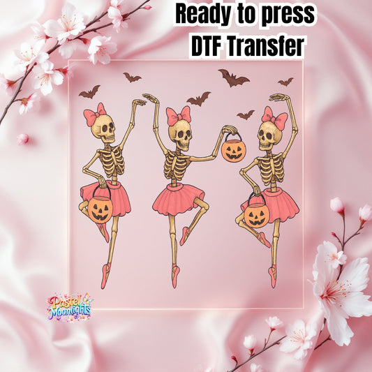 Dancing Skeleton Ballerinas DTF Print Ready to Press
