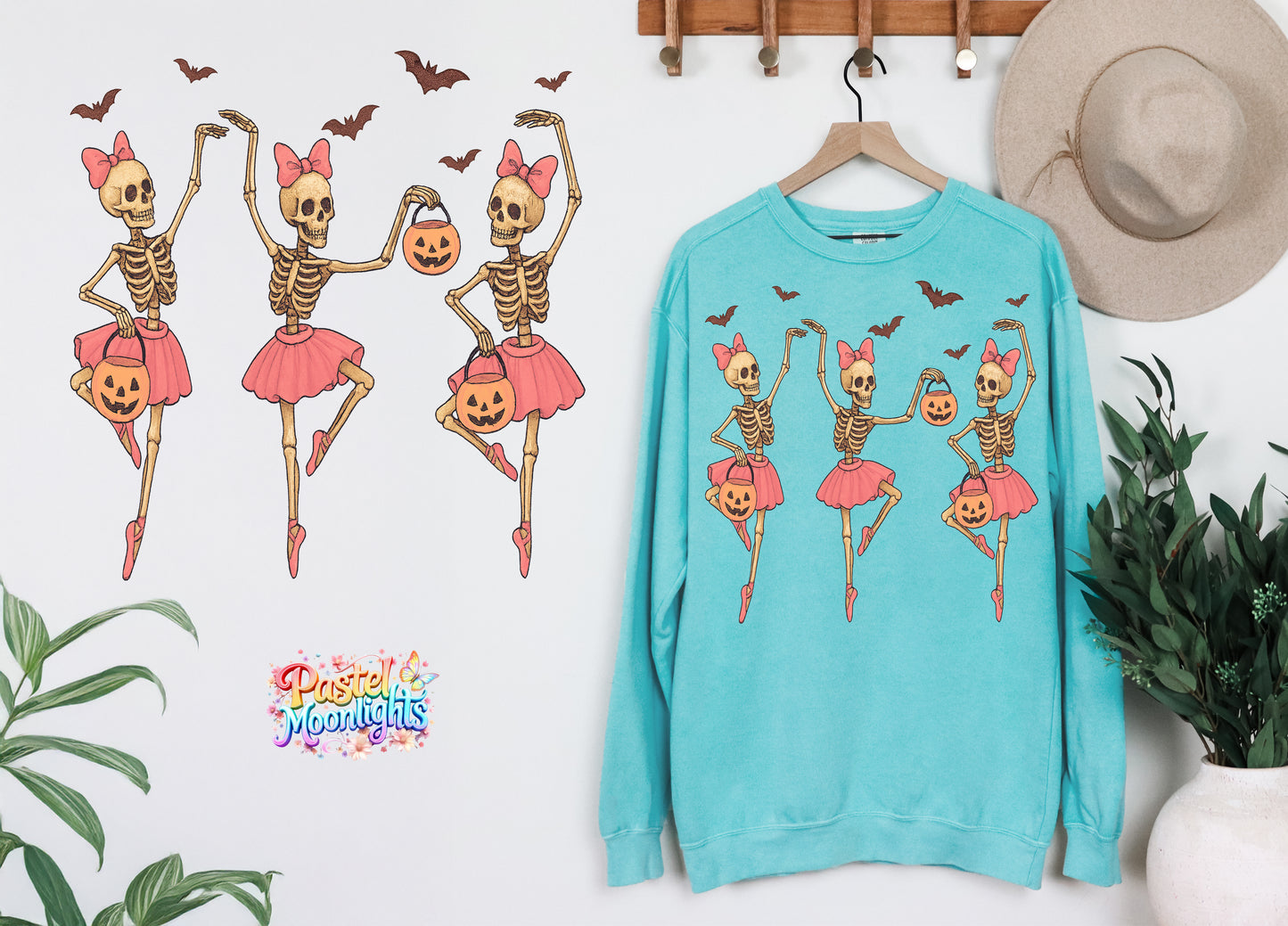 Dancing Skeleton Ballerinas DTF Print Ready to Press