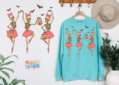 Dancing Skeleton Ballerinas DTF Print Ready to Press