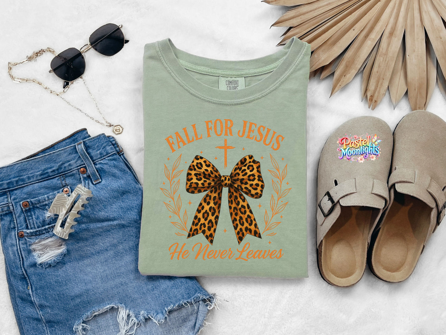 FALL FOR JESUS He Never Leaves 2 DTF Print Ready to Press