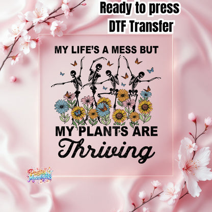 Funny Skeleton Plants DTF Print Ready to Press