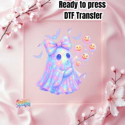 Ghost blowing bubble DTF Print Ready to Press