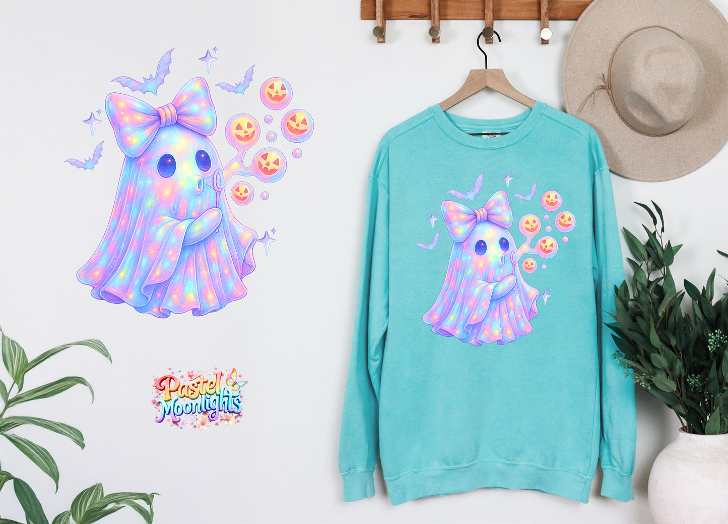 Ghost blowing bubble DTF Print Ready to Press