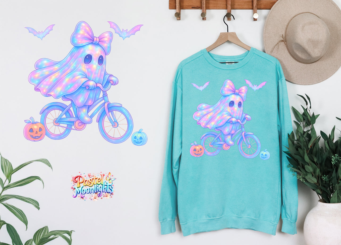 Ghost riding bicycle DTF Print Ready to Press