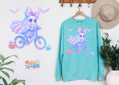 Ghost riding bicycle DTF Print Ready to Press