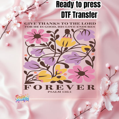 Give Thanks To The Lord DTF Print Ready to Press