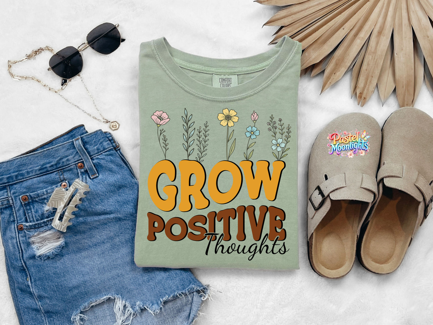Grow Positive Thoughts DTF Print Ready to Press
