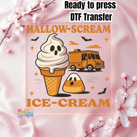 Hallow-Scream Ice-Cream DTF Print Ready to Press