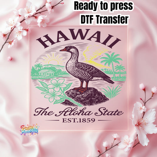 Hawaii The Aloha State DTF Print Ready to Press
