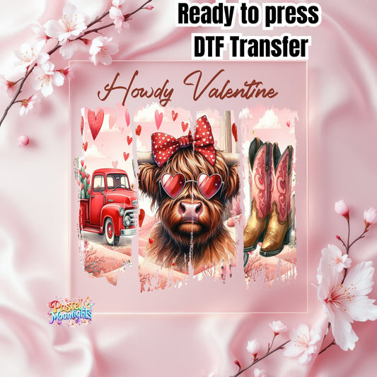 Howdy Valentine Design DTF Print Ready to Press