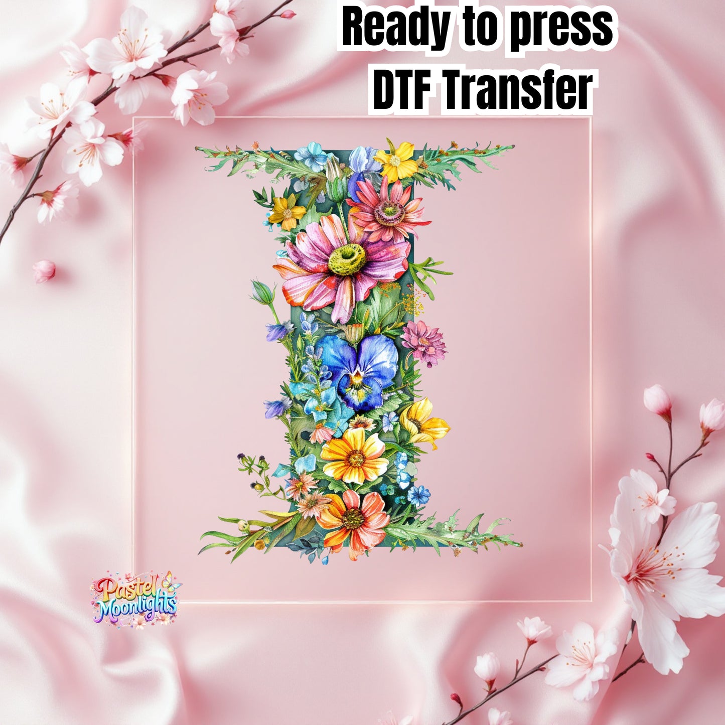 Flower Letter Design I DTF Print Ready to Press