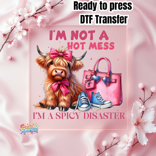 I'm Not a Hot Mess DTF Print Ready to Press
