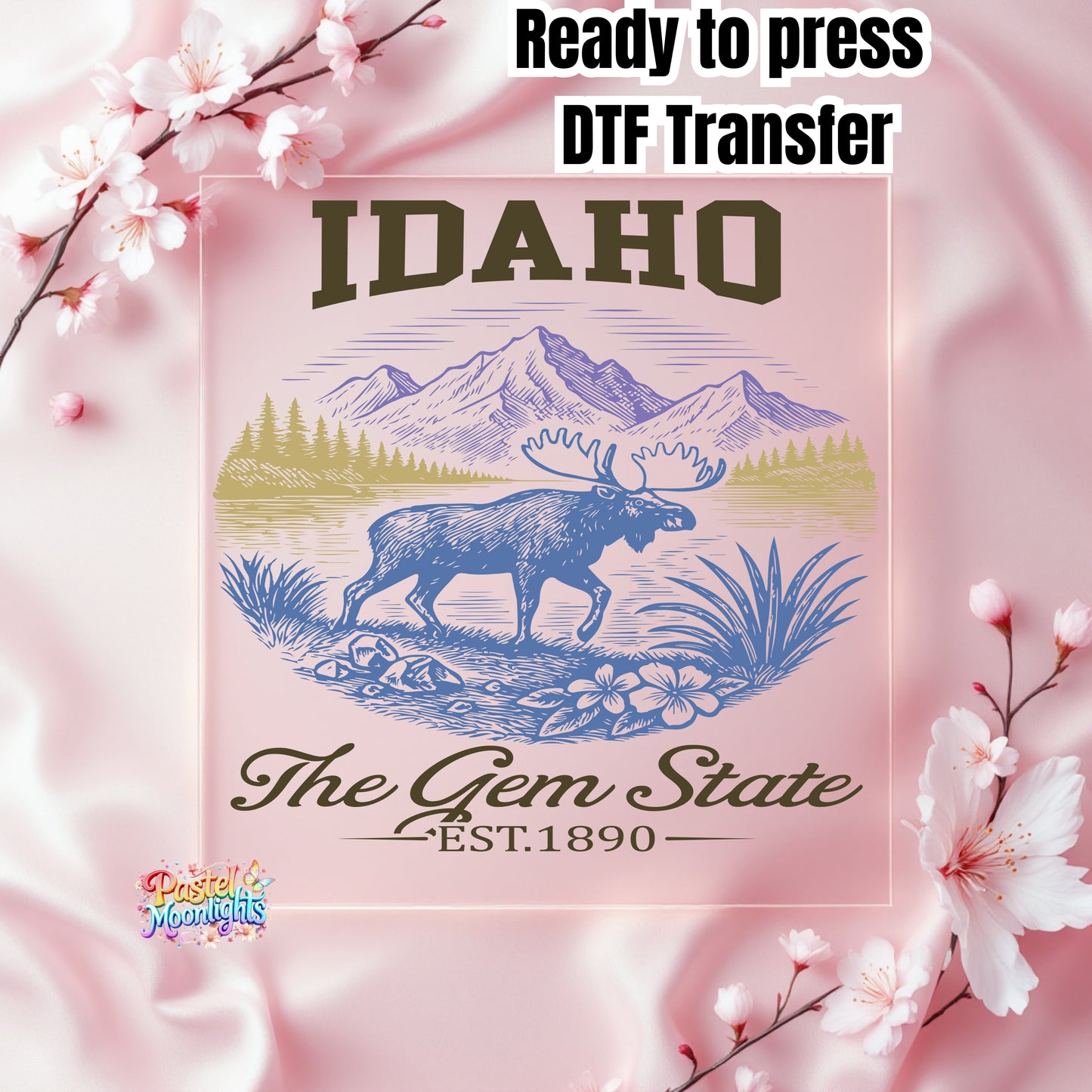 Idaho  The Gem State  DTF Print Ready to Press