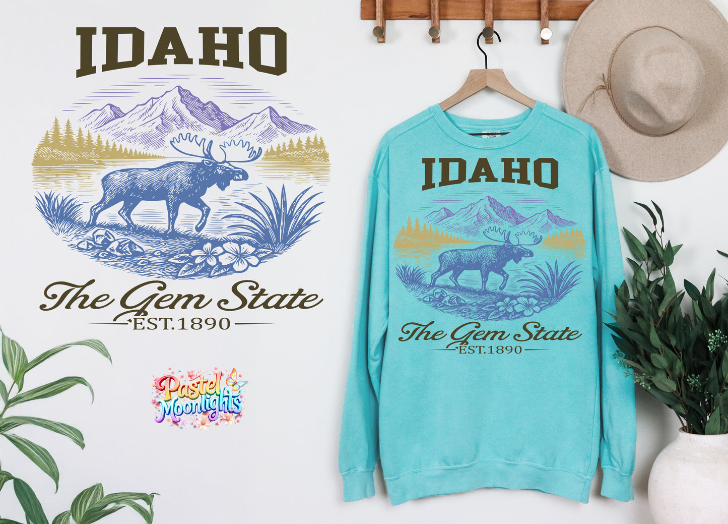 Idaho  The Gem State  DTF Print Ready to Press