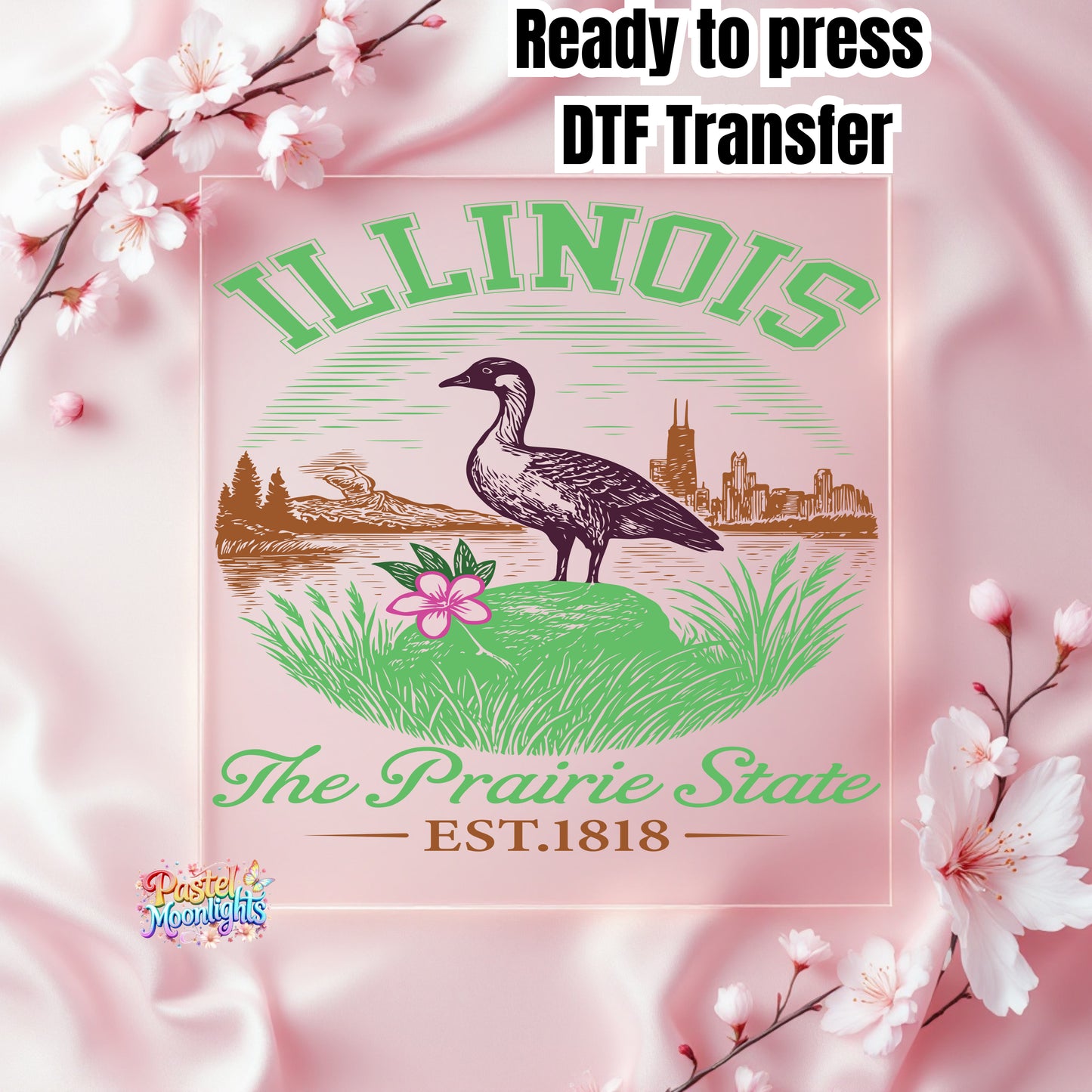 Illinois  The Prairie State DTF Print Ready to Press