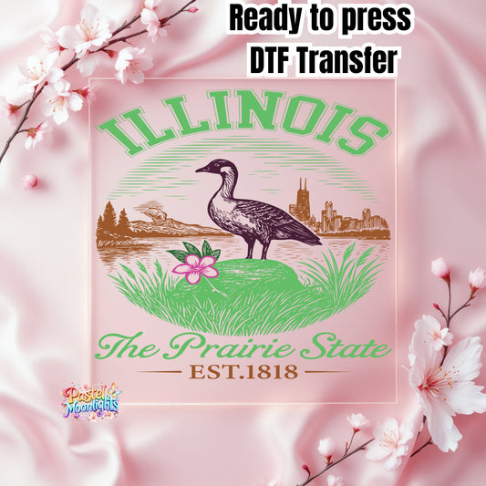 Illinois  The Prairie State DTF Print Ready to Press