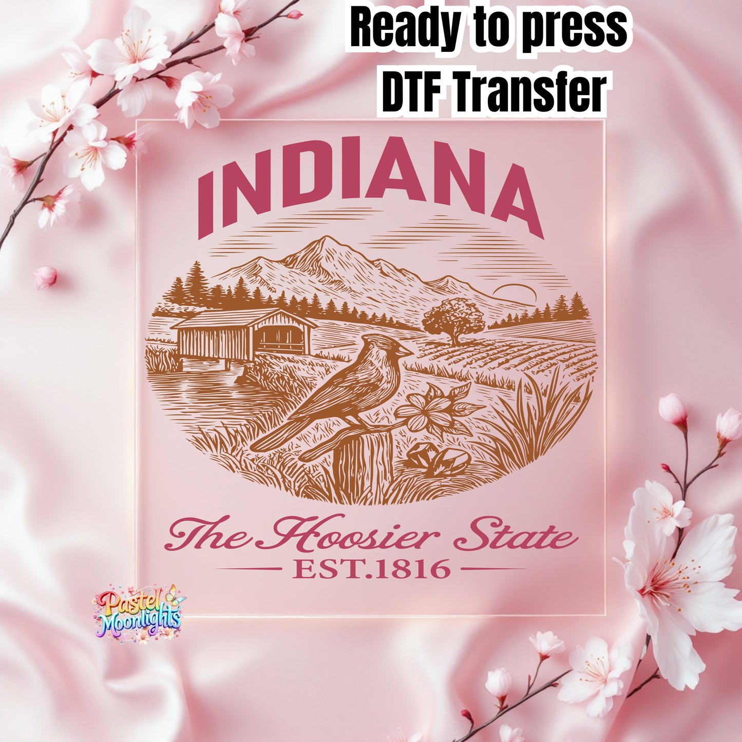 Indiana  The Hoosier State DTF Print Ready to Press