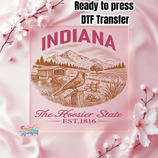 Indiana  The Hoosier State DTF Print Ready to Press