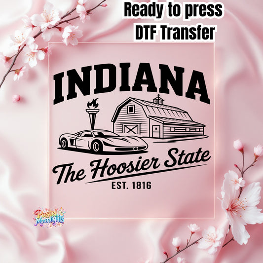 Indiana  The Hoosier State DTF Print Ready to Press