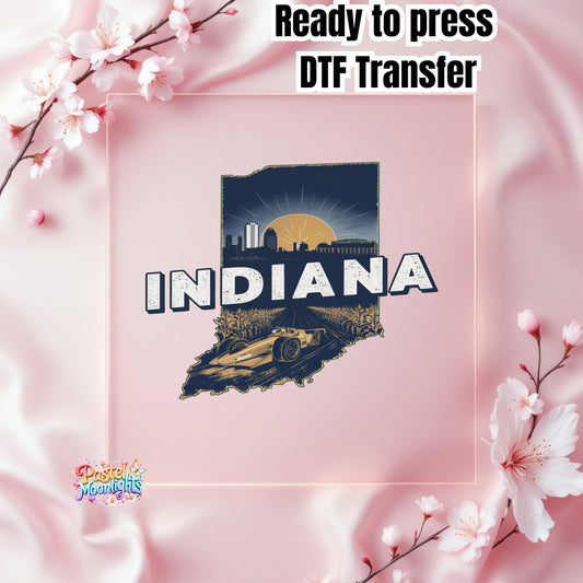 Indiana  The Hoosier State DTF Print Ready to Press