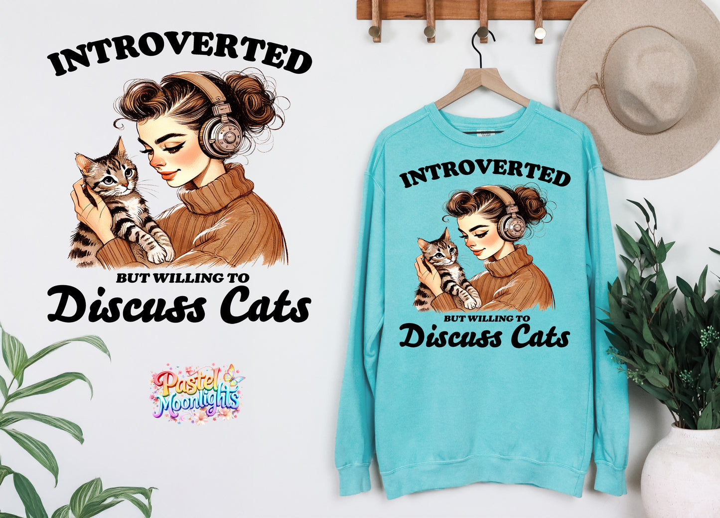 Introverted but willing to discuss cats DTF Print Ready to Press