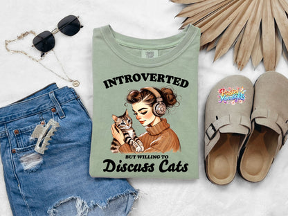 Introverted but willing to discuss cats DTF Print Ready to Press