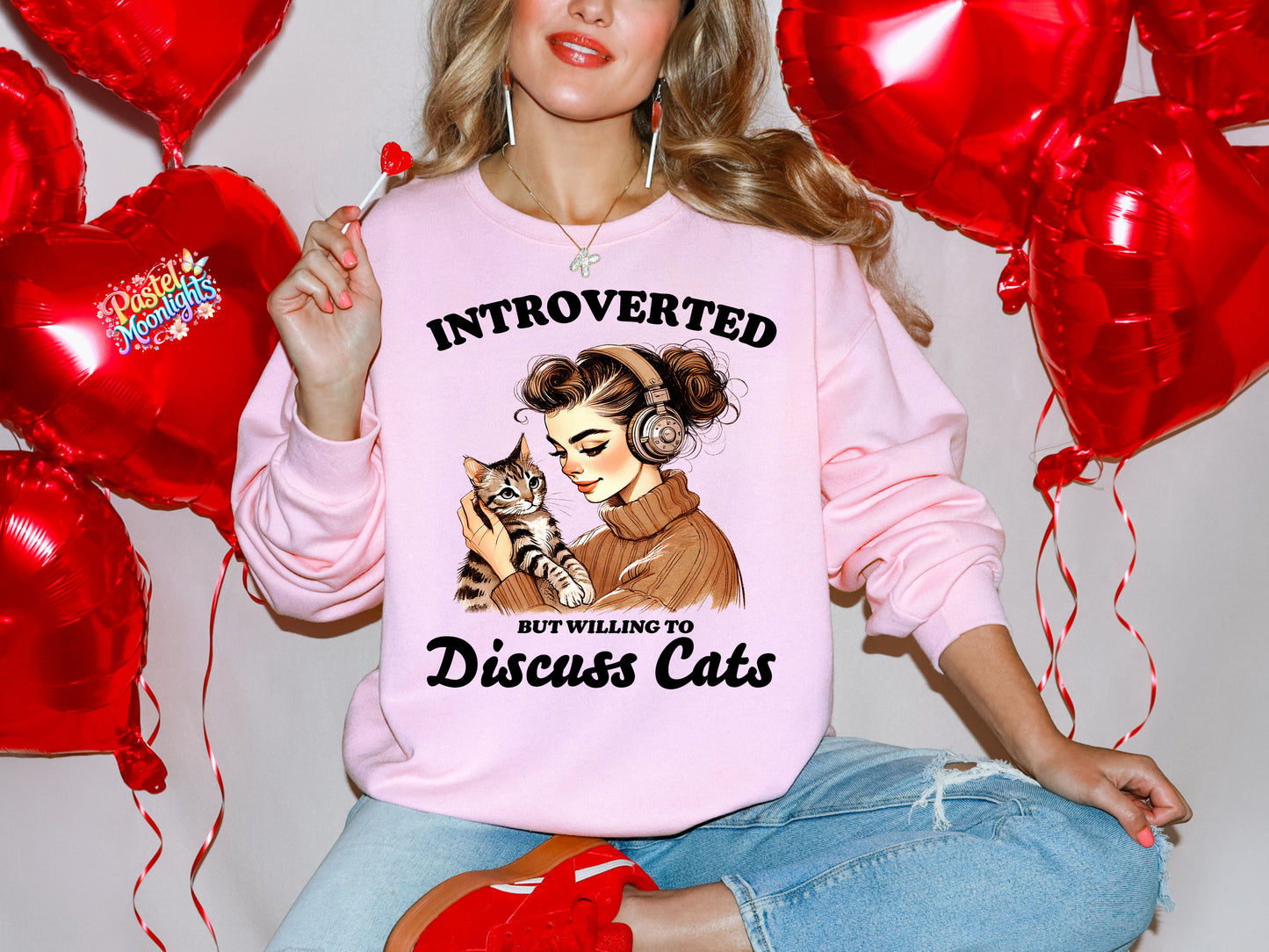 Introverted but willing to discuss cats DTF Print Ready to Press