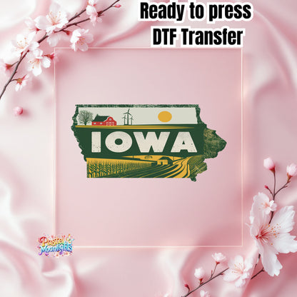 Iowa  The Hawkeye State DTF Print Ready to Press