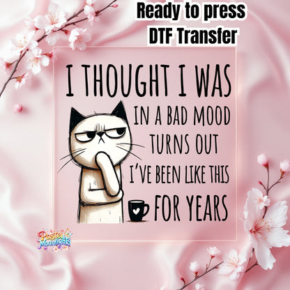 I thought I was in a bad mood DTF Print Ready to Press