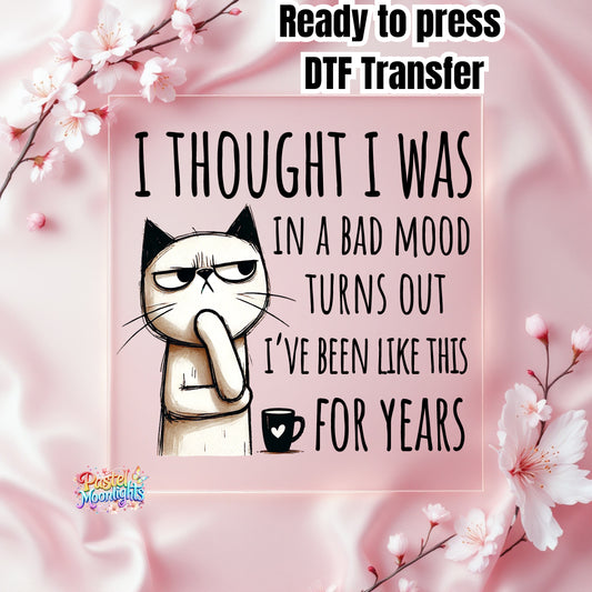 I thought I was in a bad mood DTF Print Ready to Press