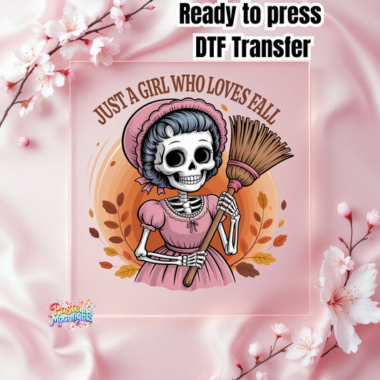 Just a Girl Who Loves Fall 1 DTF Print Ready to Press