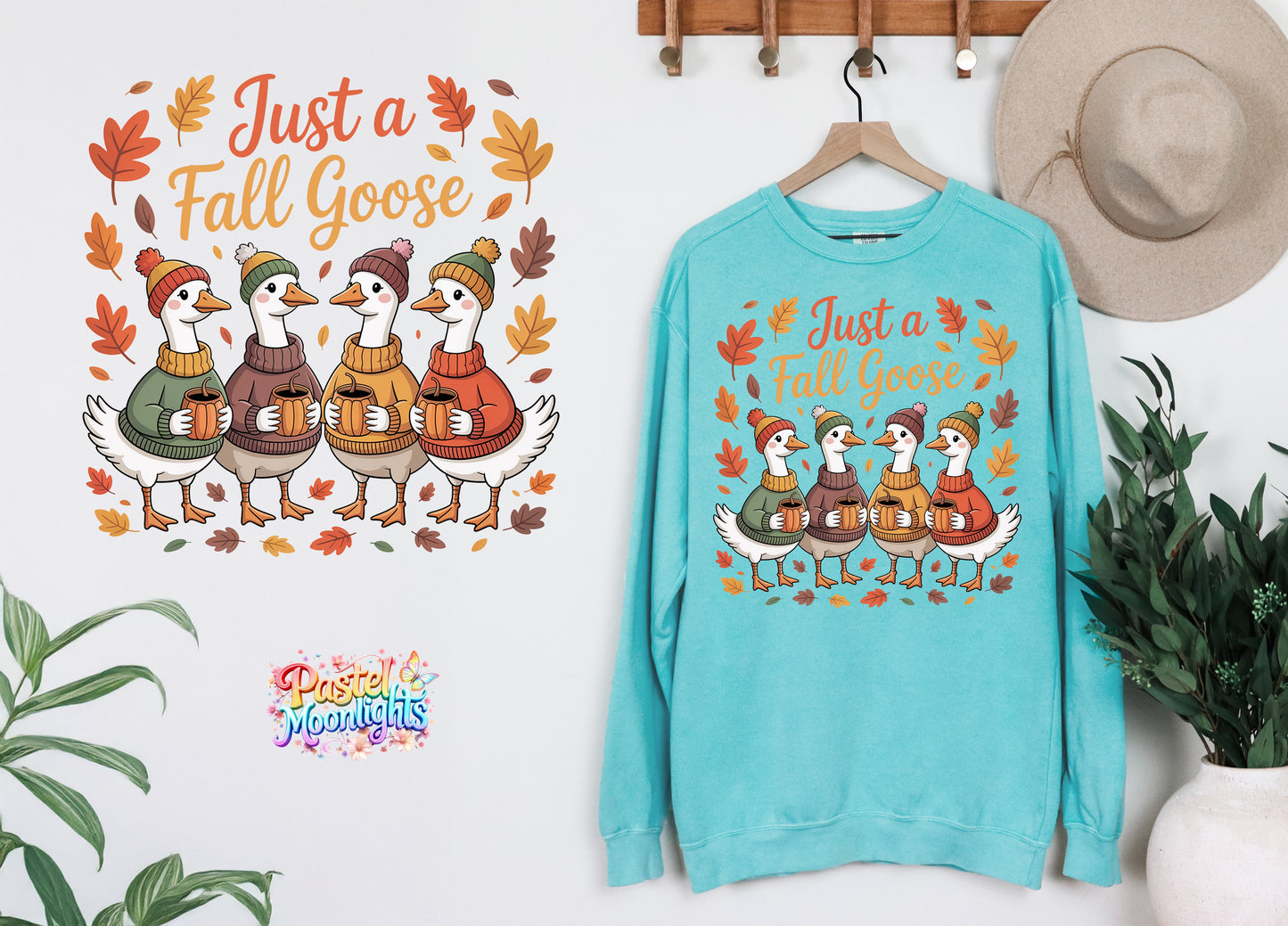 Just a fall goose DTF Print Ready to Press