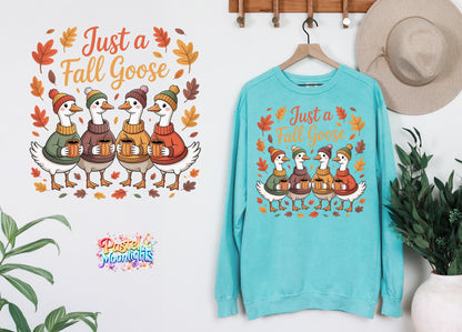 Just a fall goose DTF Print Ready to Press