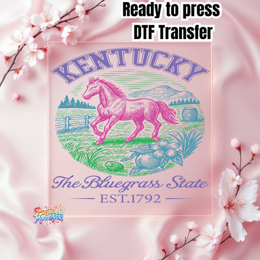 Kentucky The Bluegrass State DTF Print Ready to Press