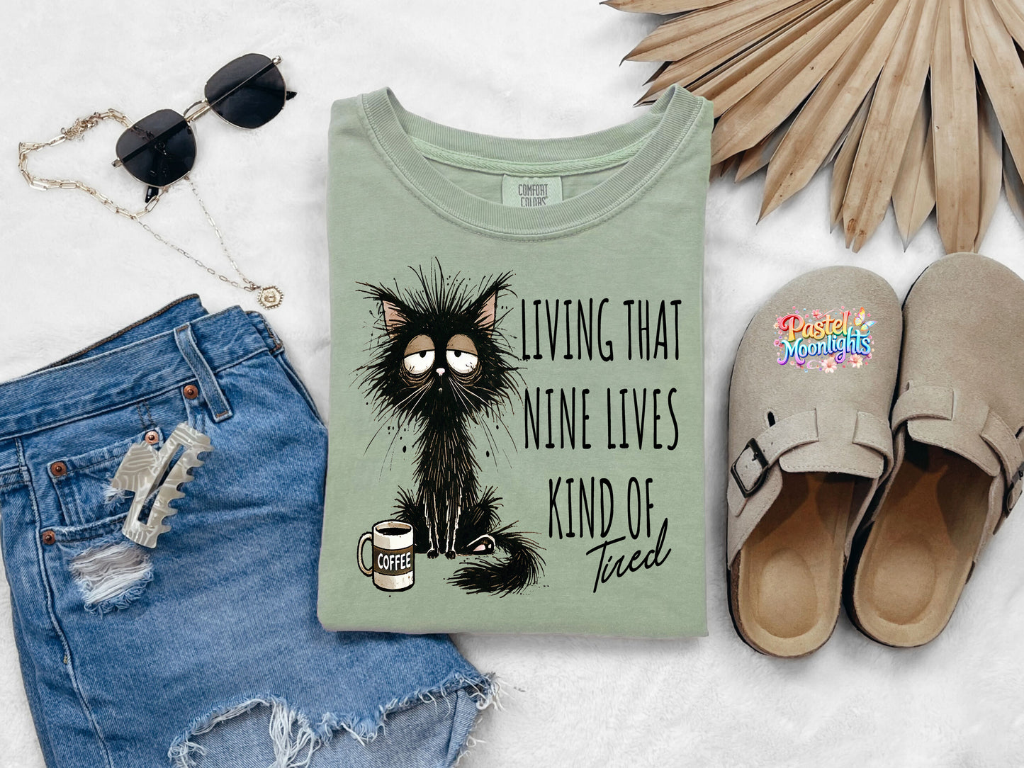 Living that nine lives kind of tired DTF Print Ready to Press