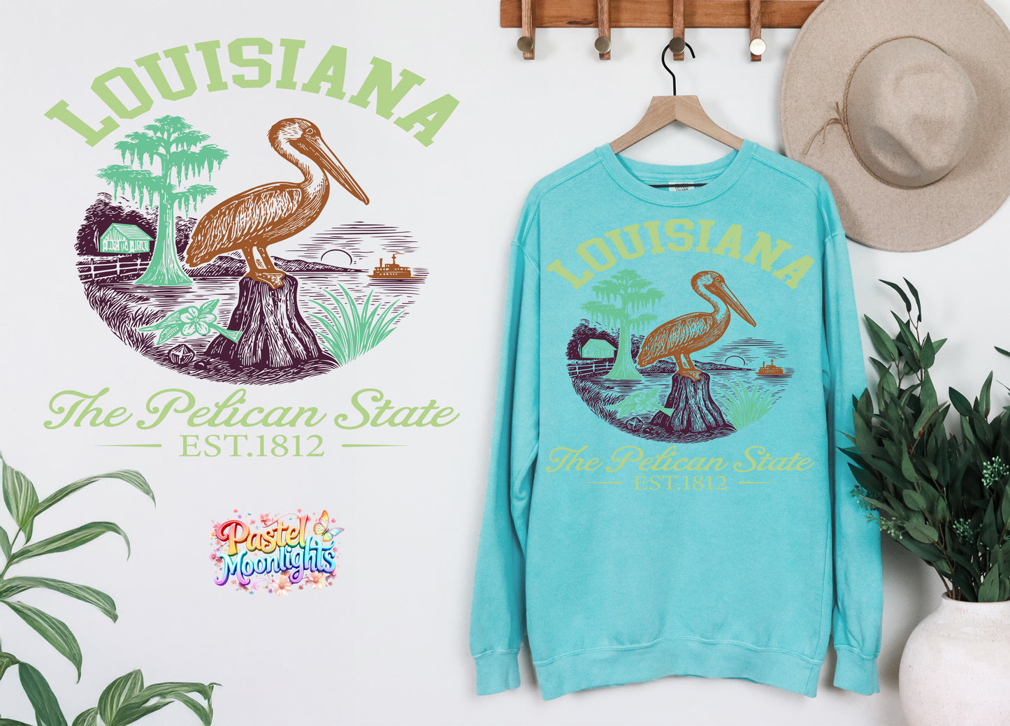 Louisiana The Pelican State DTF Print Ready to Press