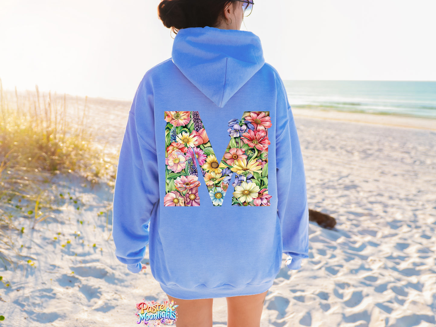 Flower Letter Design M DTF Print Ready to Press