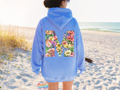 Flower Letter Design M DTF Print Ready to Press