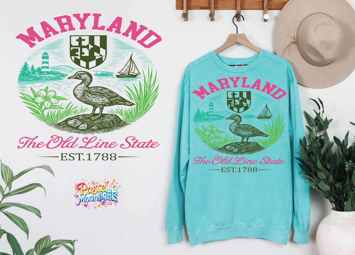 Maryland The Old Line State DTF Print Ready to Press