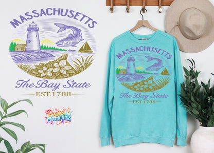 Massachusetts The Bay State  DTF Print Ready to Press