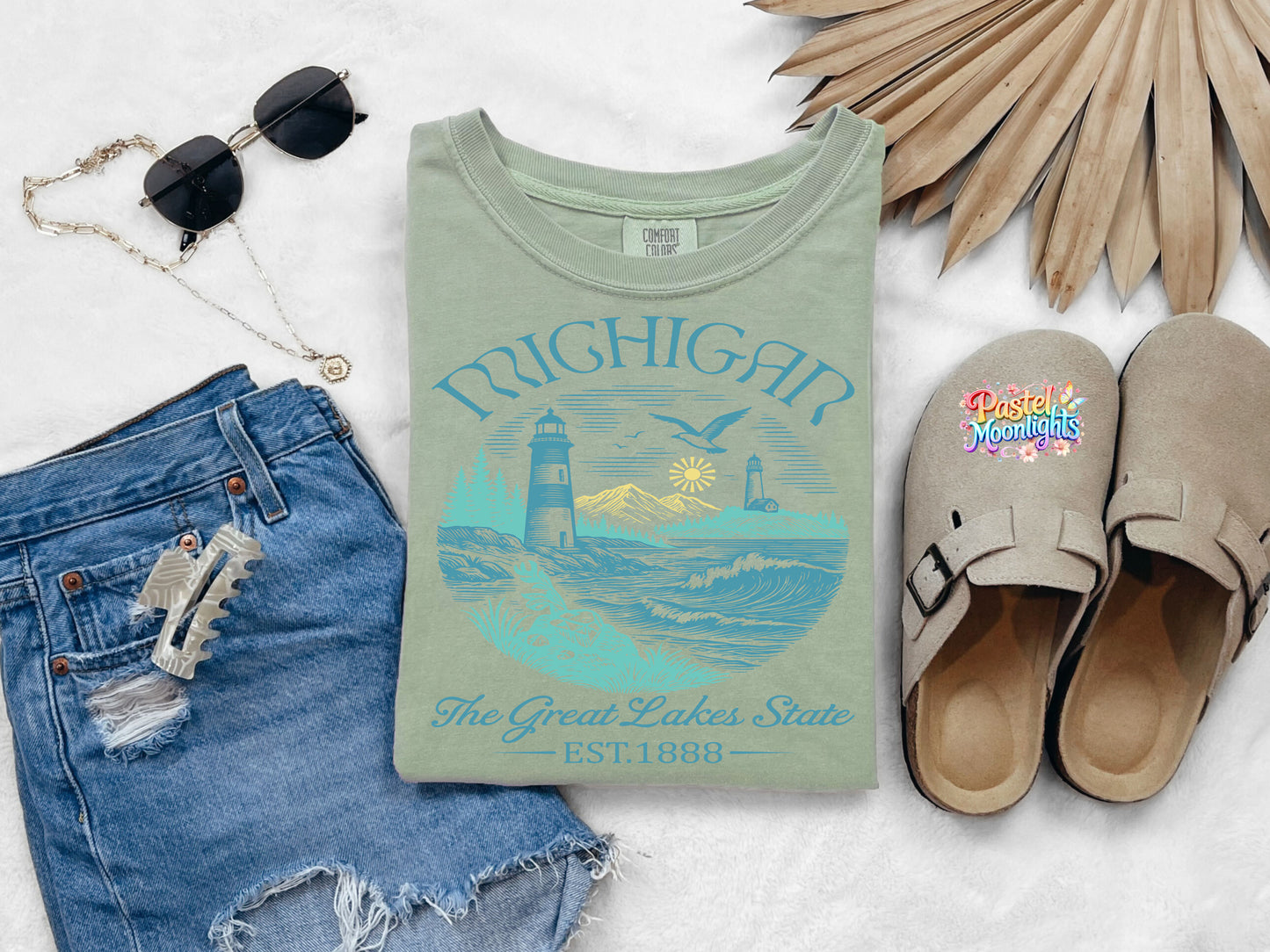 Michigan The Great Lakes State  DTF Print Ready to Press