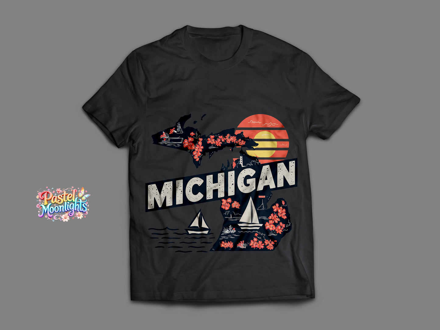 Michigan The Great Lakes State  DTF Print Ready to Press